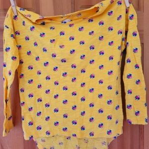 Long sleeve yellow floral girl's shirt